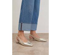 Oasis Women's Millie Faux Metallic Leather Slingback Flat Shoes in Gold | Size: 5 Oasis Gold 5