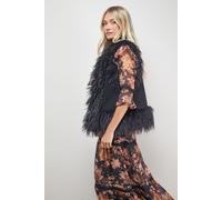 Oasis Women's Mongolian Faux Fur Gilet in Black | Size: Medium Oasis Black M