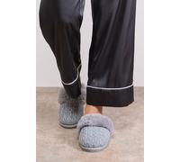 Oasis Women's Monisha Cosy Knit Faux Fur Lined Mule Slippers in Grey | Size: 5 Oasis Grey 5