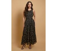 Oasis Women's Mono Spot Contrast Piping Midi Dress | Size: 14 Oasis Mono 14