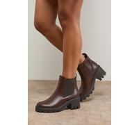 Oasis Women's Monty Faux Leather High Heel Chunky Chelsea Ankle Boots in Brown | Size: 7 Oasis Brown 7