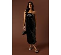 Occasion Clear Sequin Bandeau Maxi Dress Oasis Black 10