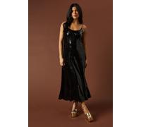 Oasis Women's Occasion Clear Sequin Strappy Maxi Dress in Chocolate | Size: 10 Oasis Chocolate 10