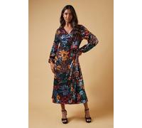 Oasis Women's Occasion Floral Sequin Wrap Midi Dress in Pink | Size: 10 Oasis Pink 10