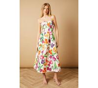 Oasis Women's Occasion Floral Twill Strapless Midi Dress | Size: 6 Oasis Multicolor 6