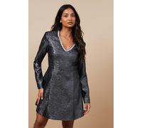 Oasis Women's Occasion Jacquard Diamante Mini Dress in Blue | Size: 8 Oasis Blue 8