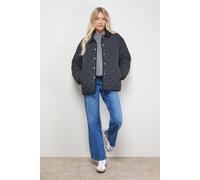 Oasis Women's Padded Cord Collar Jacket in Black | Size: 6 Oasis Black 6