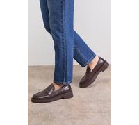 Oasis Women's Paige Faux Leather Chunky Penny Loafers in Chocolate | Size: 5 Oasis Chocolate 5