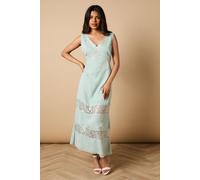 Petite Dobby Chiffon Lace Insert Midi Dress Oasis Sage 10