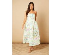 Oasis Women's Petite Occasion Floral Twill Strapless Mini Dress in Lilac | Size: 14