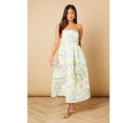 Oasis Women's Petite Occasion Floral Twill Strapless Mini Dress in Lilac | Size: 14 Oasis Lilac 14