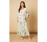 Oasis Women's Petite Occasion Kimono Sleeve Pleated Midi Dress in Sage | Size: 10 Oasis Sage 10