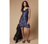 Oasis Women's Petite Occasion Paisley Lace Insert Slip Dress in Black | Size: 10