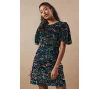 Oasis Women's Petite Occasion Puff Sleeve Sequin Mini Dress in Green | Size: 18