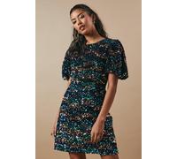 Oasis Women's Petite Occasion Puff Sleeve Sequin Mini Dress in Green | Size: 8 Oasis Green 8