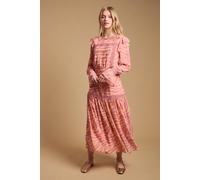 Oasis Women's Pin Tuck Detail Midi Dress in Animal | Size: 8