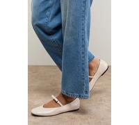 Oasis Women's Pippin Bow Detail Mary Jane Ballet Pumps in Beige | Size: 8 Oasis Beige 8