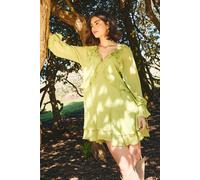 Oasis Women's Plain Ruffle Detail Mini Dress in Green | Size: 8 Oasis Green 8