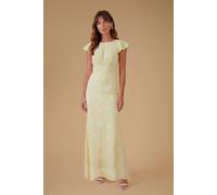 Oasis Women's Polkadot Crepe Maxi Dress in Lemon | Size: 10