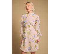 Oasis Women's Print Collar Mini Fit & Flare Dress in Cream | Size: 12 Oasis Cream 12