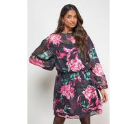 Oasis Women's Printed Boho Tie Sleeve Mini Dress in Floral | Size: 16 Oasis Floral 16