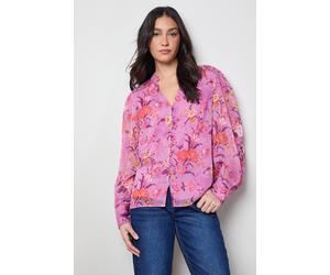 Oasis Women's Printed Chiffon Button Through Blouse | Size: 8 Oasis Multicolor 8