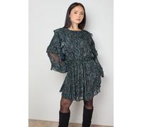 Oasis Women's Printed Ruffle Batwing Sleeve Mini Dress | Size: 12 Oasis Multicolor 12