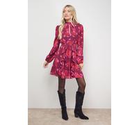 Oasis Women's Printed Ruffle Boho Fit & Flare Mini Dress in Floral | Size: 8 Oasis Floral 8