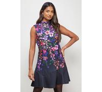 Oasis Women's Printed Sleeveless Peplum Hem Mini Dress in Floral | Size: 14 Oasis Floral 14