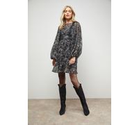 Oasis Women's Printed Trim Detail Batwing Mini Dress | Size: 14 Oasis Multicolor 14