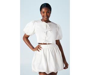 Oasis Women's Puff Sleeve Bow Detail Bridal Jacket in Ivory | Size: 12 Oasis Ivory 12