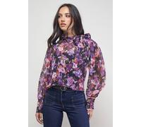 Oasis Women's Pussy Bow Blouse in Floral | Size: 8