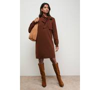 Oasis Women's Pussy Bow Knitted Mini Dress in Chocolate | Size: Small Oasis Chocolate S