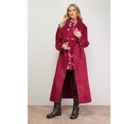 Oasis Women's Relaxed Wool Trench in Berry | Size: 12 Oasis Berry 12