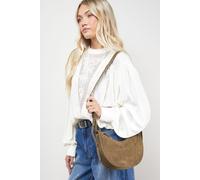 Oasis Women's Relly Faux Suede Half Moon Crossbody Bag in Olive Oasis Olive One Size