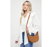 Oasis Women's Relly Faux Suede Half Moon Crossbody Bag in Tan Oasis Tan One Size