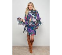 Oasis Women's Ruffled Cape Sleeve Mini Dress in Floral | Size: 16 Oasis Floral 16