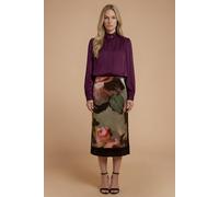 Oasis Women's Satin Back Crepe Funnel Neck Jacket in Merlot | Size: 10