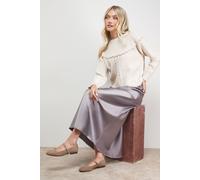 Oasis Women's Satin Bias Cut Maxi Skirt in Mocha | Size: 6 Oasis Mocha 6