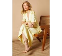Oasis Women's Satin Midaxi Dress in Butter | Size: 14