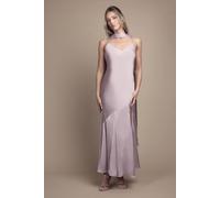 Oasis Women's Satin Scarf Detail Strappy Maxi Bridesmaid Dress in Rose | Size: 16 Oasis Rose 16