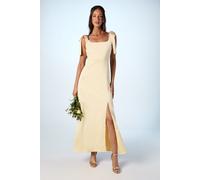 Oasis Women's Satin Tie Shoulder Midi Bridesmaid Dress in Butter | Size: 12 Oasis Butter 12