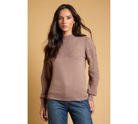 Oasis Women's Scallop Neck Volume Sleeve Jumper in Taupe | Size: Medium
