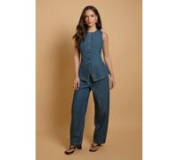 Oasis Women's Scallop Pocket Barrel Leg Jean in Indigo | Size: 8 Oasis Indigo 8