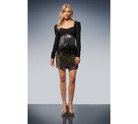 Oasis Women's Sequin Puff Sleeve Structured Mini Dress | Size: 10