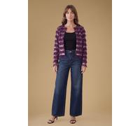 Oasis Women's Sequin Ruffle Mesh Trophy Jacket in Plum | Size: 6