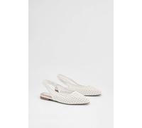 Oasis Women's Shauna Faux Leather Lace Slingback Ballet Pumps in White | Size: 5 Oasis White 5