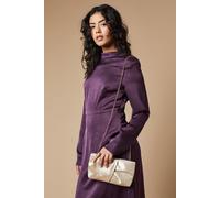 Oasis Women's Ruched Satin clutch Bag with Removable Shoulder Strap in Champagne Oasis Champagne One Size