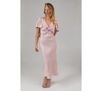 Oasis Women's Shimmer Chiffon Twist Front Bridesmaid Dress in Blush | Size: 12 Oasis Blush 12