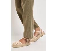 Oasis Women's Sidnie Crochet Detail Woven Espadrille Sandals in Natural | Size: 3